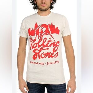 The Rolling Stones Men’s Size M Band Tee Cream‎ Red Vintage Look NYC June 1975